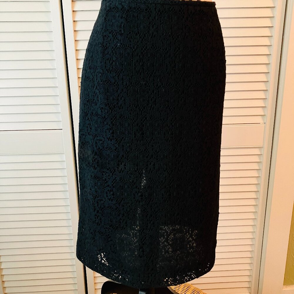 Black Lace Pencil Shirt